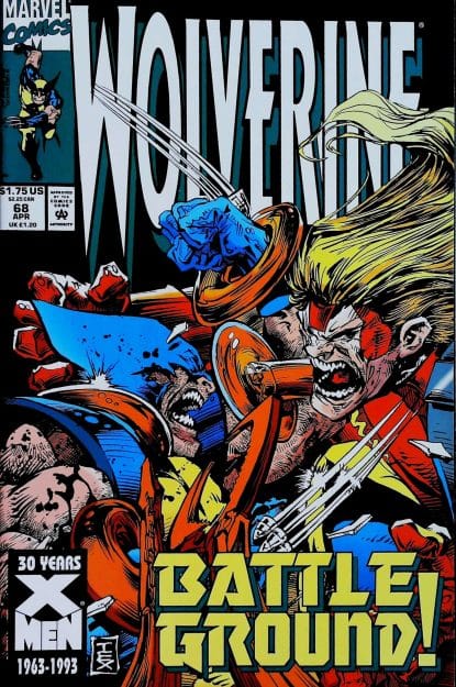 Couverture de WOLVERINE (1988) #68 - par Mark Texeira - lecubeacomics.com