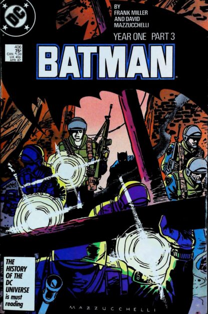 Couverture de BATMAN (1940) #406 - par David Mazzucchelli - lecubeacomics.com