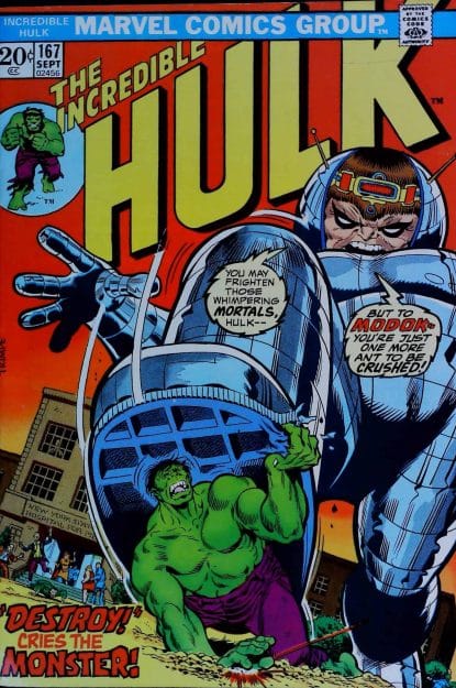 Couverture de INCREDIBLE HULK (1962) #167 - par Herb Trimpe - lecubeacomics.com