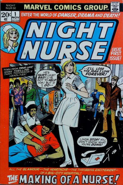 Couverture de NIGHT NURSE (1972) #1 - par Win Mortimer - lecubeacomics.com