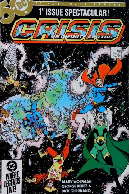 Couverture de CRISIS ON INFINITE EARTHS (1985) #1 - par George Perez - lecubeacomics.com