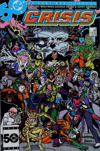 Couverture de CRISIS ON INFINITE EARTHS (1985) #9 - par George Perez - lecubeacomics.com