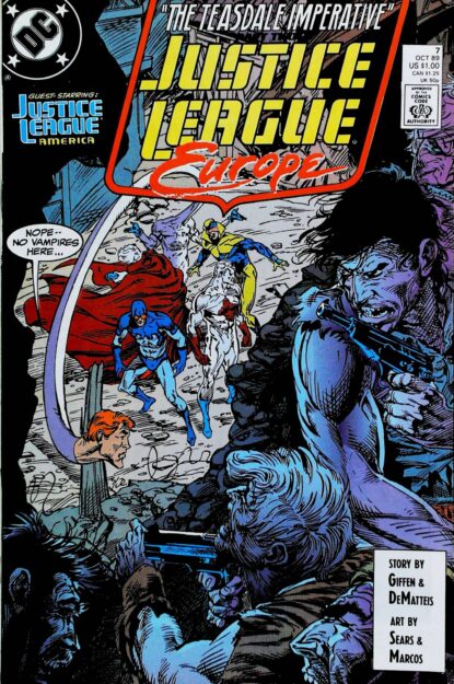 Couverture de JUSTICE LEAGUE EUROPE (1989) #7 - par Bart Sears - lecubeacomics.com