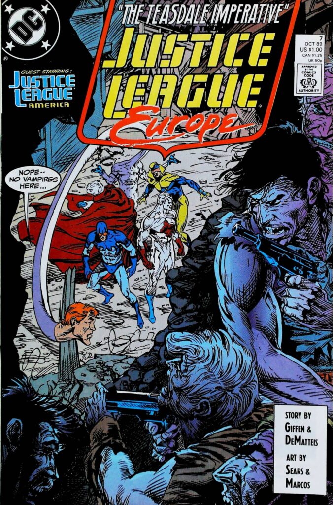 Justice League Europe #7, vue de l'exemplaire