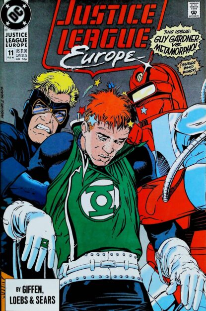 Couverture de JUSTICE LEAGUE EUROPE (1989) #11 - par Kevin Maguire - lecubeacomics.com