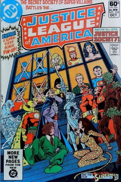 Couverture de JUSTICE LEAGUE OF AMERICA (1960) #195 - par George Perez - lecubeacomics.com