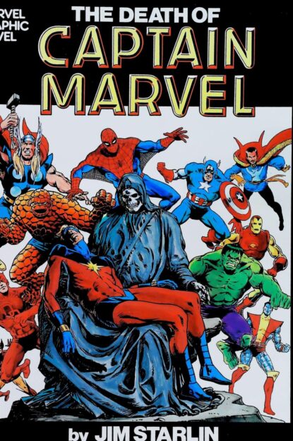 Couverture de DEATH OF CAPTAIN MARVEL - par Jim Starlin - lecubeacomics.com