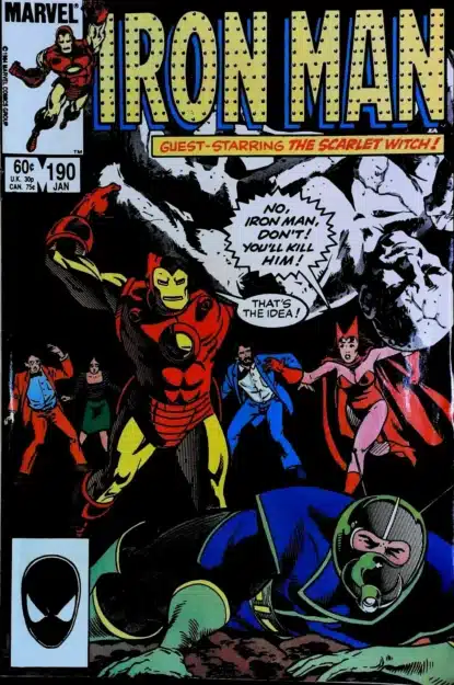Couverture de IRON MAN (1968) #190 - par Luke McDonnell - lecubeacomics.com