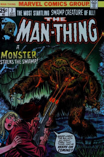 Couverture de MAN-THING (1974) #7 - par Ron Wilson - lecubeacomics.com