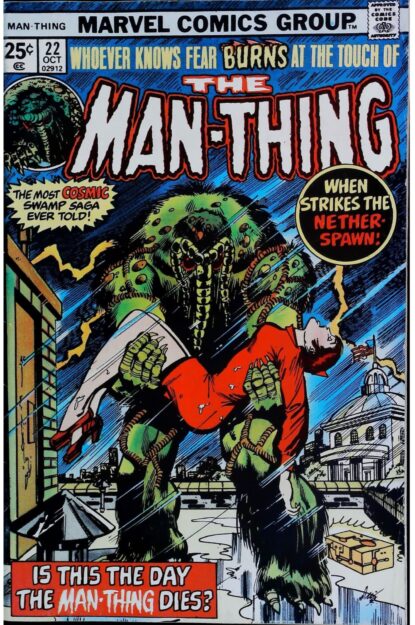Couverture de MAN-THING (1974) #22 - par Ed Hannigan - lecubeacomics.com