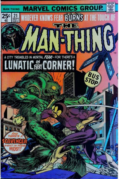 Couverture de MAN-THING (1974) #21 - par Gil Kane - lecubeacomics.com