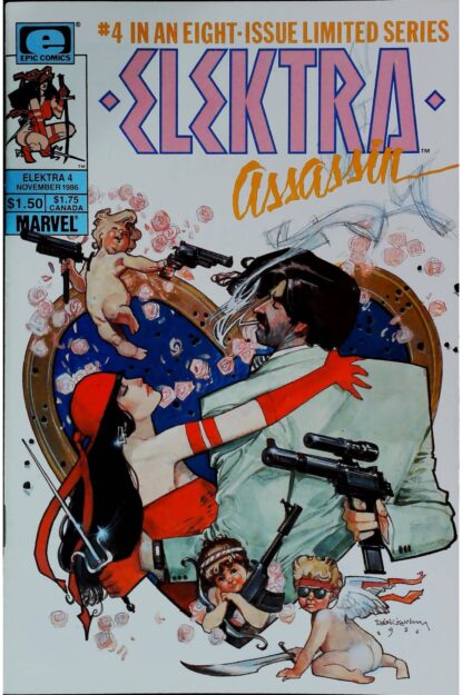Couverture de ELEKTRA ASSASSIN (1986) #4 - par Bill Sienkiewicz - lecubeacomics.com