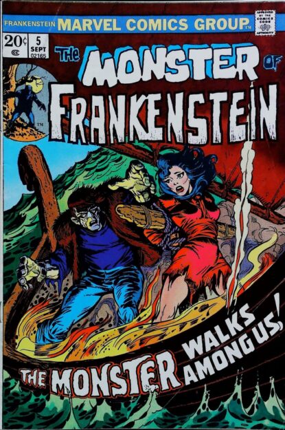Couverture de FRANKENSTEIN (1973) #5 - par Mike Ploog - lecubeacomics.com