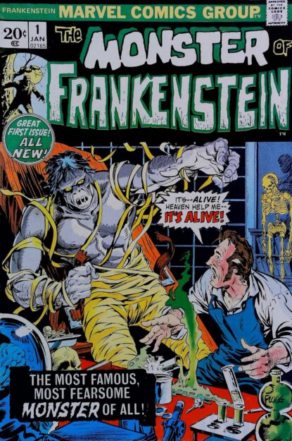 Couverture de FRANKENSTEIN (1973) #1 - par Mike Ploog - lecubeacomics.com
