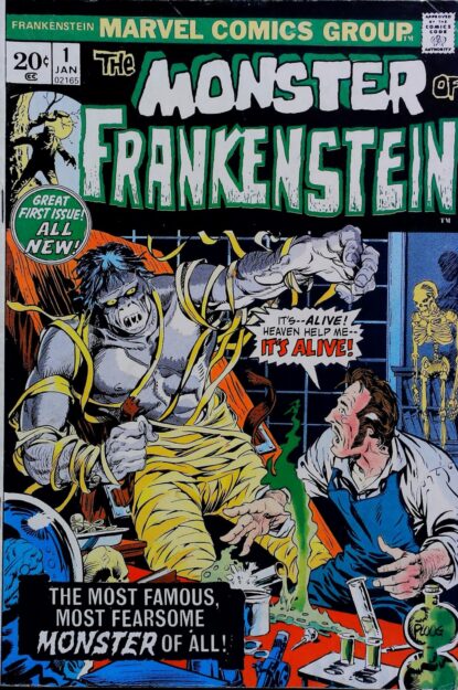 FRANKENSTEIN (1973) #1 - Marvel - lecubeacomics.com Couverture de FRANKENSTEIN (1973) #1 - par Mike Ploog - lecubeacomics.com