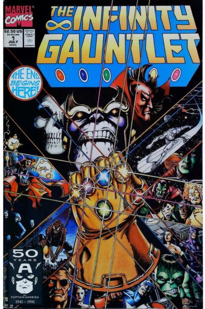 Couverture de INFINITY GAUNTLET (1991) #1 - par Ron Lim - lecubeacomics.com
