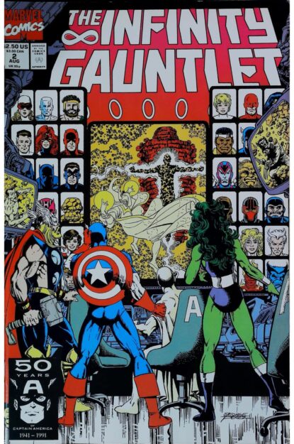 Couverture de INFINITY GAUNTLET (1991) #2 - par Ron Lim - lecubeacomics.com