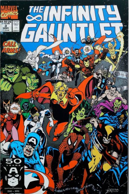Couverture de INFINITY GAUNTLET (1991) #3 - par Ron Lim - lecubeacomics.com