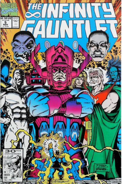 Couverture de INFINITY GAUNTLET (1991) #5 - par Ron Lim - lecubeacomics.com