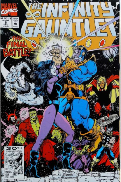 Couverture de INFINITY GAUNTLET (1991) #6 - par Ron Lim - lecubeacomics.com