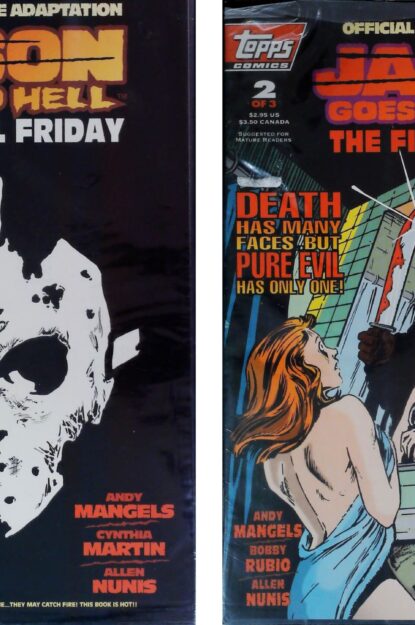 JASON GOES TO HELL (1993) COMPLETE SET (POLYBAGGED WITH CARDS) #1-3 - Topps - lecubeacomics.com Couverture de JASON GOES TO HELL (1993) COMPLETE SET (POLYBAGGED WITH CARDS) #1-3 - par Cynthia Martin - lecubeacomics.com