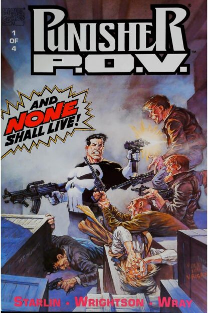 Couverture de PUNISHER : P.O.V. (1991) COMPLETE SET #1-4 - par Bernie Wrightson - lecubeacomics.com