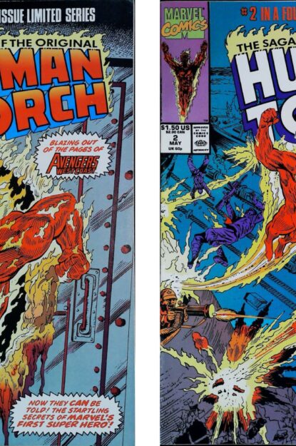 SAGA OF THE ORIGINAL HUMAN TORCH (1990) COMPLETE SET #1-4 - Marvel - lecubeacomics.com Couverture de SAGA OF THE ORIGINAL HUMAN TORCH (1990) COMPLETE SET #1-4 - par Rich Buckler - lecubeacomics.com