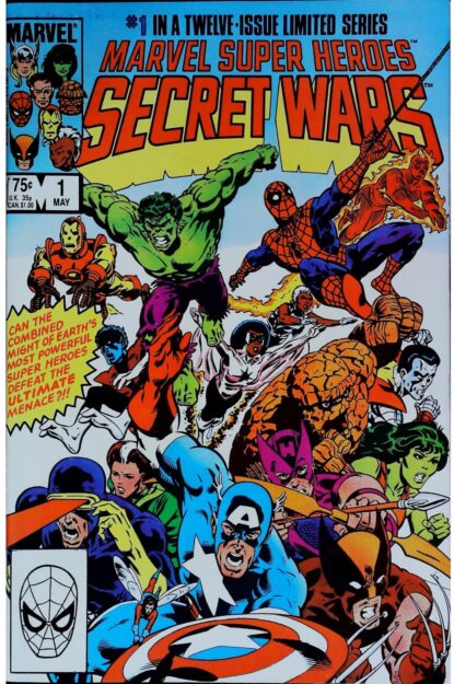 Couverture de MARVEL SUPER HEROES SECRET WARS (1984) #1 - par Mike Zeck - lecubeacomics.com