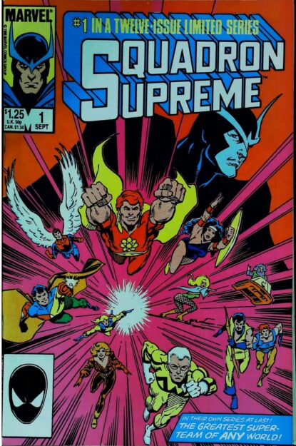 Couverture de SQUADRON SUPREME (1985) COMPLETE SET #1-12 - par Bob Hall - lecubeacomics.com