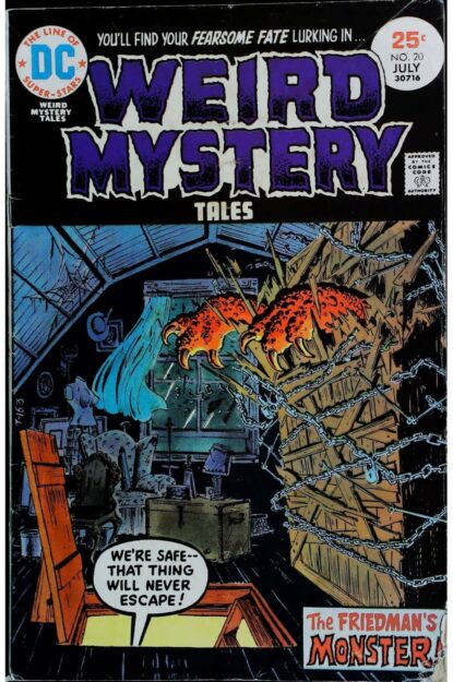 Couverture de WEIRD MYSTERY TALES (1972) #20 - par Ernie Chan - lecubeacomics.com