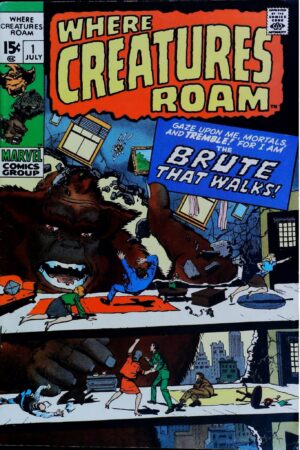Couverture de WHERE CREATURES ROAM (1970) #1 - par Jack Kirby - lecubeacomics.com