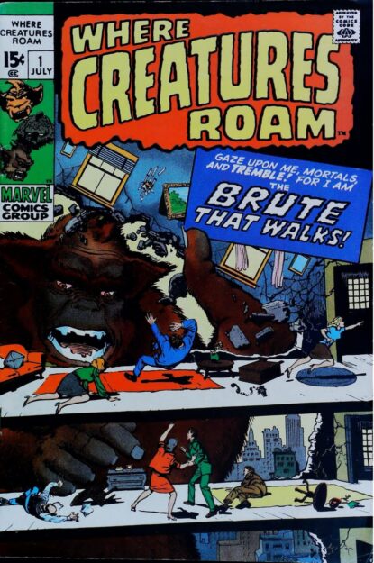 Couverture de WHERE CREATURES ROAM (1970) #1 - par Jack Kirby - lecubeacomics.com