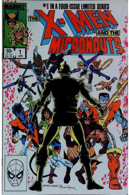 Couverture de X-MEN AND THE MICRONAUTS (1984) COMPLETE SET #1-4 - par Jackson Guice - lecubeacomics.com