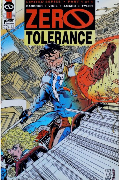 Couverture de ZERO TOLERANCE (1990) COMPLETE SET #1-4 - par Gary Amaro - lecubeacomics.com