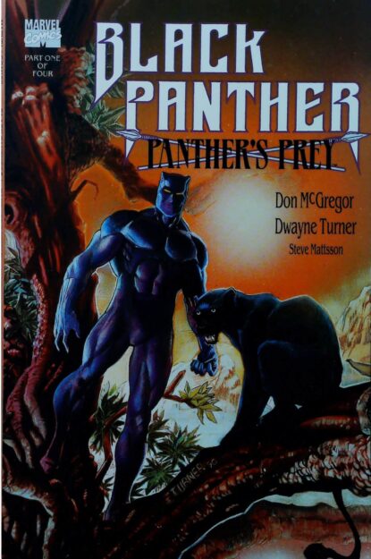 Couverture de BLACK PANTHER : PANTHER'S PREY (1991) COMPLETE SET #1-4 - par Dwayne Turner - lecubeacomics.com