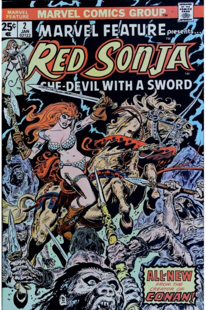 Couverture de MARVEL FEATURE (1975) #2 - par Frank Thorne - lecubeacomics.com