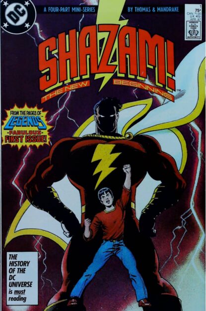 Couverture de SHAZAM : THE NEW BEGINNING (1987) COMPLETE SET #1-4 - par Tom Mandrake - lecubeacomics.com
