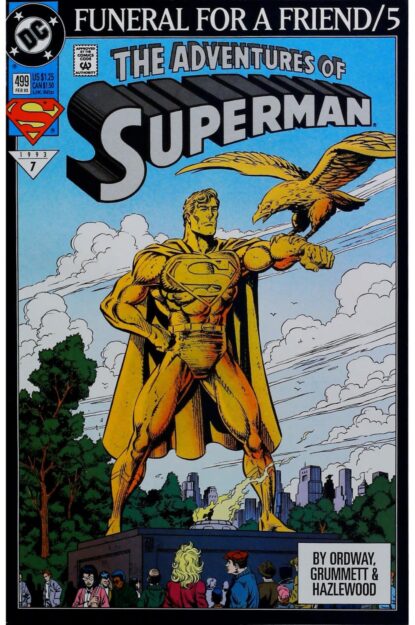 Couverture de ADVENTURES OF SUPERMAN #499 - par Tom Grummett - lecubeacomics.com