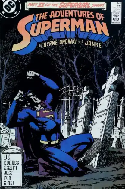 Couverture de ADVENTURES OF SUPERMAN #444 - par Jerry Ordway - lecubeacomics.com