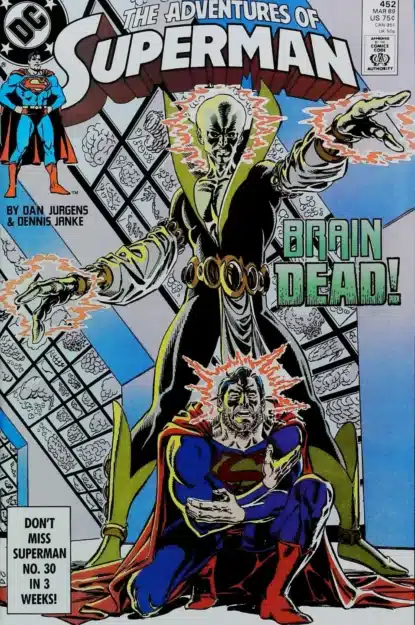 Couverture de ADVENTURES OF SUPERMAN #452 - par Jerry Ordway - lecubeacomics.com