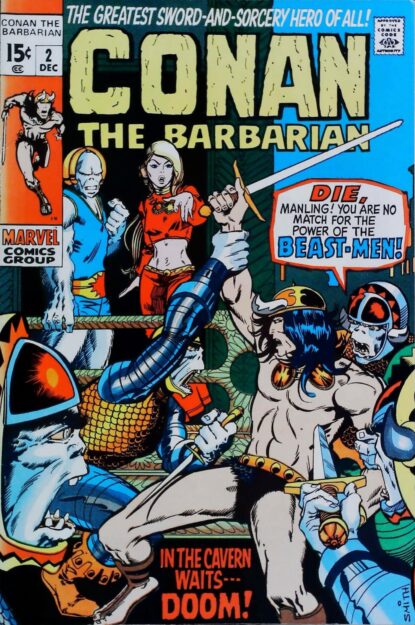 Couverture de CONAN THE BARBARIAN (1970) #2 - par Barry Windsor-Smith - lecubeacomics.com