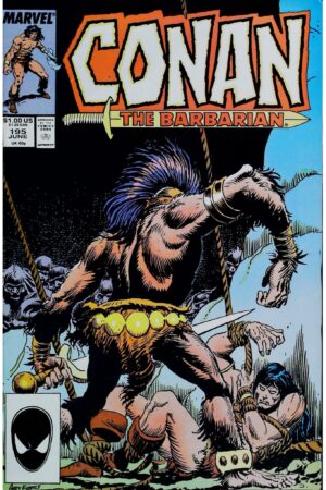 Couverture de CONAN THE BARBARIAN (1970) #195 - par Andy Kubert - lecubeacomics.com