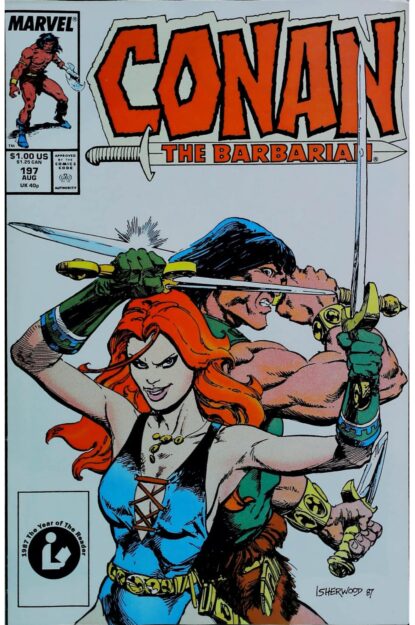 Couverture de CONAN THE BARBARIAN (1970) #197 - par Geof Isherwood - lecubeacomics.com