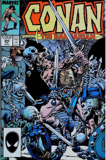 Couverture de CONAN THE BARBARIAN (1970) #200 - par William Johnson - lecubeacomics.com