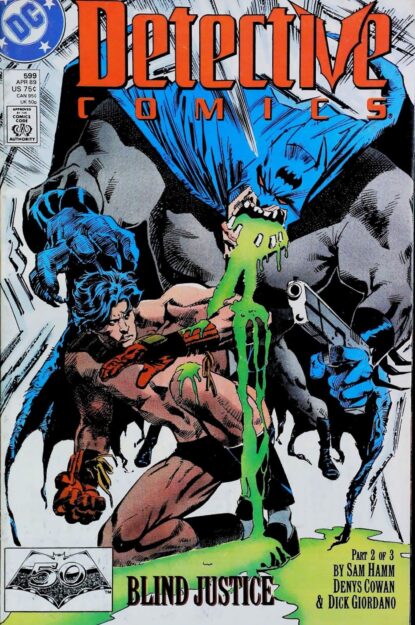 Couverture de DETECTIVE COMICS (1937) #599 - par Denys Cowan - lecubeacomics.com