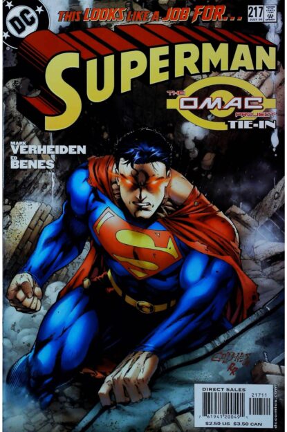 Couverture de SUPERMAN (1987) #217 - par Ed Benes - lecubeacomics.com