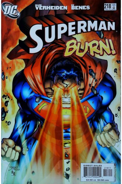 Couverture de SUPERMAN (1987) #218 - par Ed Benes - lecubeacomics.com