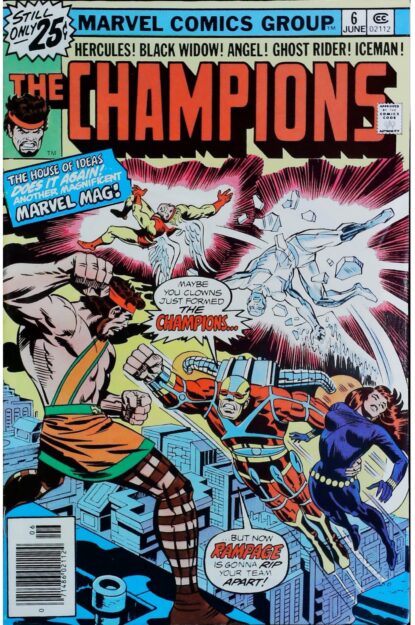 Couverture de CHAMPIONS (1975) #6 - par Jack Kirby - lecubeacomics.com