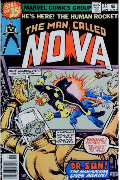 NOVA (1976) #23 - Marvel - lecubeacomics.com Couverture de NOVA (1976) #23 - par Carmine Infantino - lecubeacomics.com