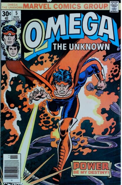 Couverture de OMEGA THE UNKNOWN (1976) #5 - par Gil Kane - lecubeacomics.com